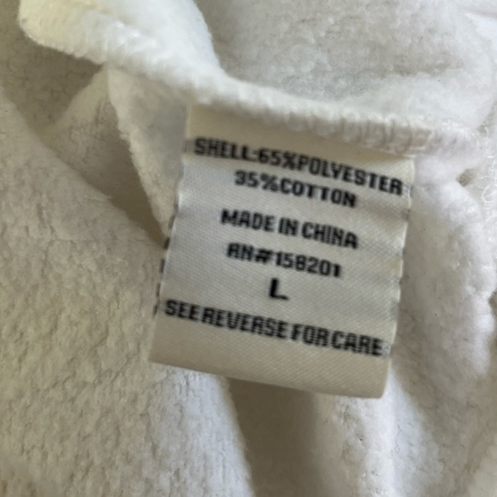 Lazy Sunday Cropped Quarter Zip Pullover Sweatshirt  White Sz Large - Picture 8 of 9